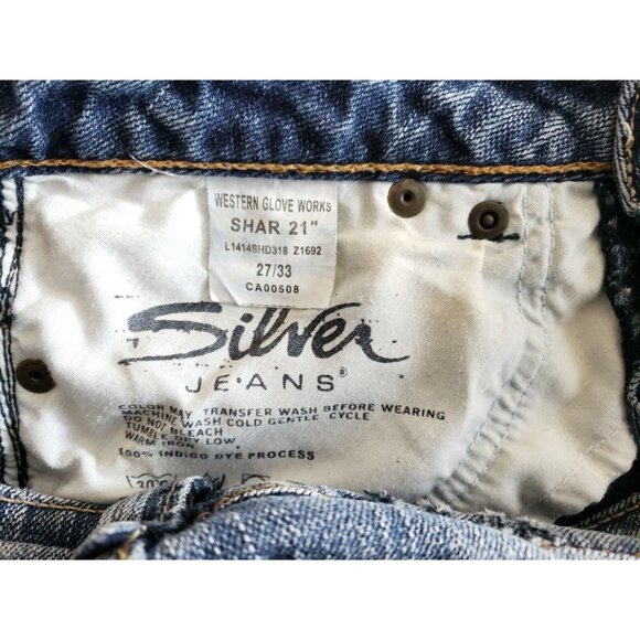 Silver Jeans Shar-21'' Women's Size 27 Light Wash Distressed - Picture 5 of 7